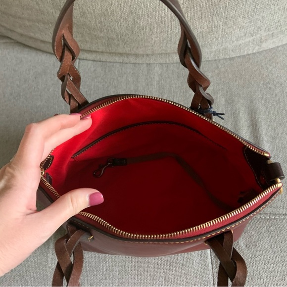 Dooney & Bourke Florentine Leather Small Heidi Satchel- Bordeaux - Picture 4 of 10